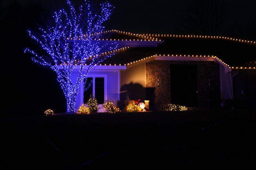 Landscape and tree holiday lighting